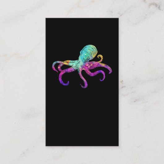 Octopus Colorful Kraken Zee Animal Art Visitekaartje (Voorkant)