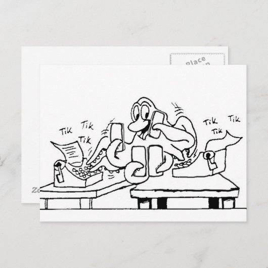 Octopus Coloring Bord Briefkaart (Voorkant / Achterkant)