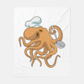 Octopus Cook Chef pet Fleece Deken (Voorkant)