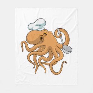 Octopus Cook Chef pet Fleece Deken