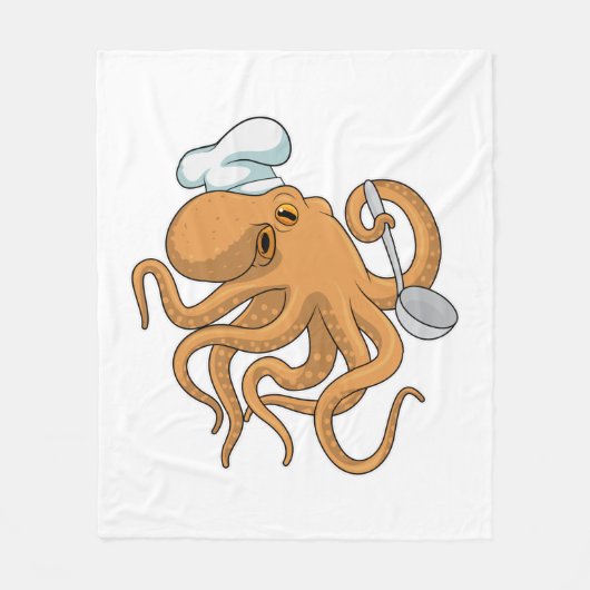 Octopus Cook Chef pet Fleece Deken (Voorkant)