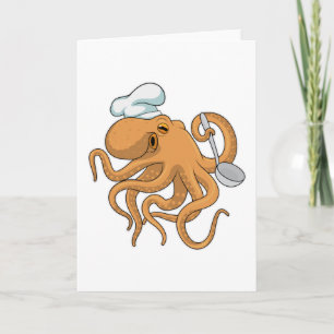 Octopus Cook Chef pet Kaart