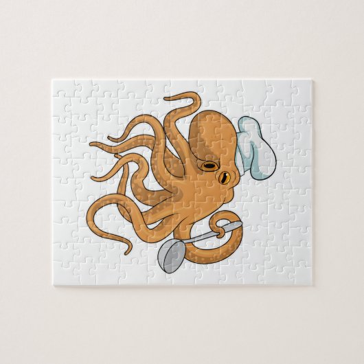Octopus Cook Chef pet Legpuzzel (Horizontaal)