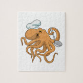 Octopus Cook Chef pet Legpuzzel (Verticaal)
