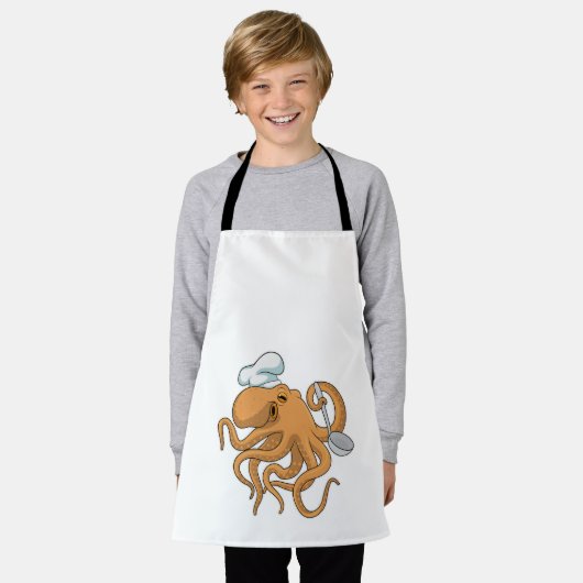 Octopus Cook Chef pet Schort (Gedragen)