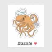 Octopus Cook Chef pet Sticker (Vel)