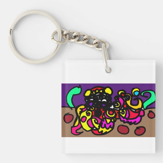 Octopus coole stijl sleutelhanger (voorkant)