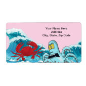 Octopus Crab Ocean Waves Labels (Voorkant)