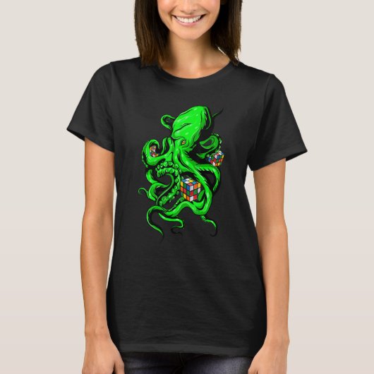Octopus Cube Speed Cubing Wiskunde Puzzle Cuber Wo T-shirt (Voorkant)