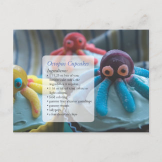 Octopus Cupcakes Recipe Card Briefkaart