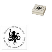 Octopus Curved Address Text Rubber Stamp Rubberstempel (Gestempeld)