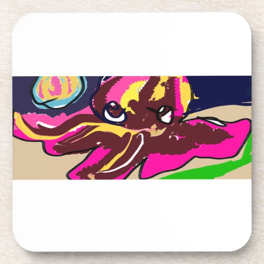 Octopus cute bier onderzetter (Voorkant)