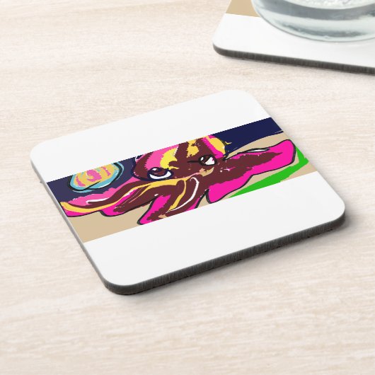 Octopus cute bier onderzetter (Linkerzijde)