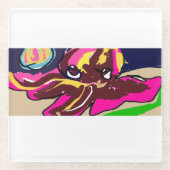 Octopus cute glazen onderzetter (Voorkant)