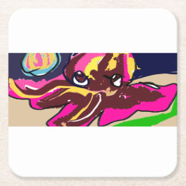Octopus cute kartonnen onderzetters