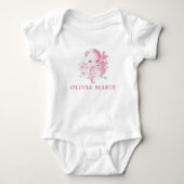 Octopus Cute Pink Waterverf Girl Baby shower Romper (Voorkant)
