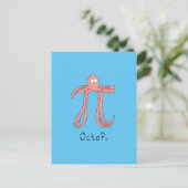 Octopus Cute Wiskunde Pi Day Briefkaart (Staand voorkant)