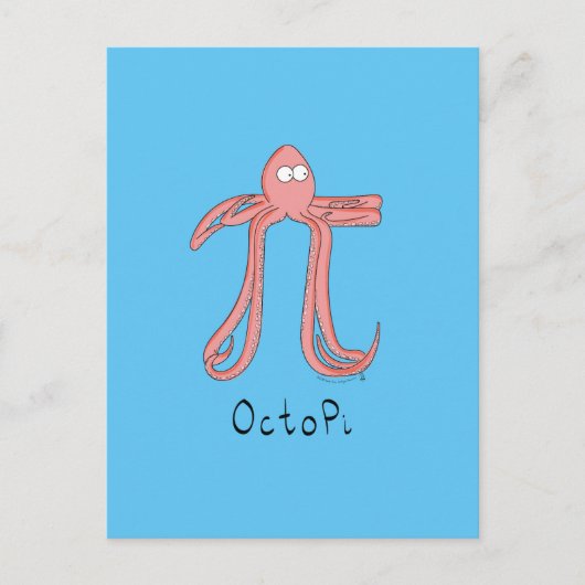 Octopus Cute Wiskunde Pi Day Briefkaart (Voorkant)