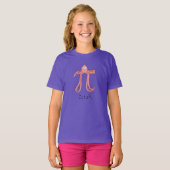 Octopus Cute Wiskunde Pi Day Kind meisje T-shirt (Voorkant volledig)