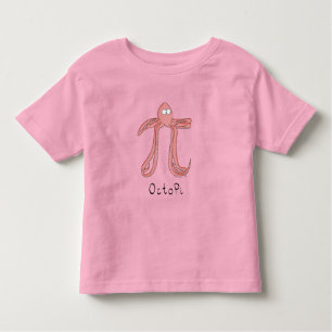 Octopus Cute Wiskunde Pi Day Kind Toddler T-Shirt