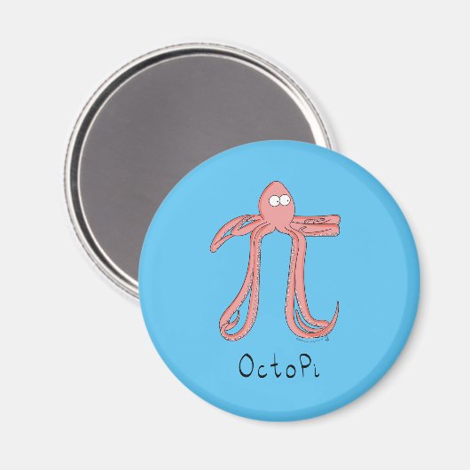 Octopus Cute Wiskunde Pi Day Magnet (Voorkant / Achterkant)