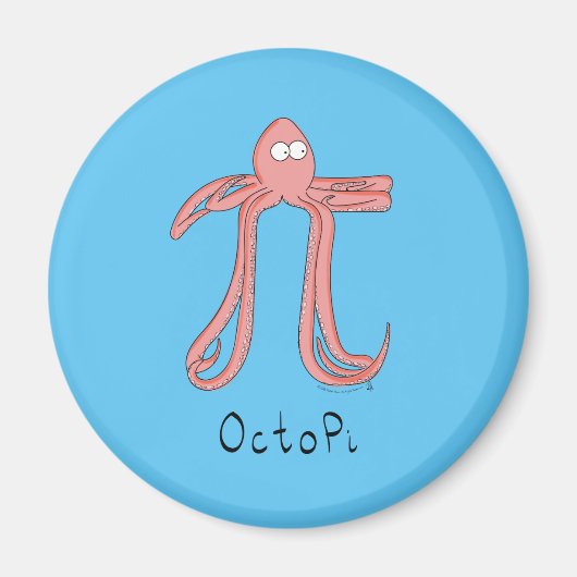 Octopus Cute Wiskunde Pi Day Magnet (Voorkant)