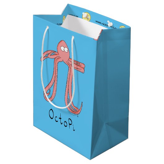 Octopus Cute Wiskunde Pi Day Party Gift Bag Medium Cadeauzakje (Achterkant Gekanteld)