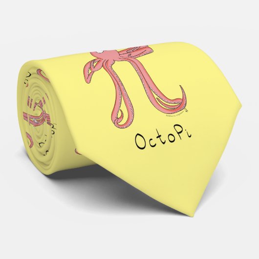 Octopus Cute Wiskunde Teacher Pi Day Mannen Stropd Stropdas (Opgerold)