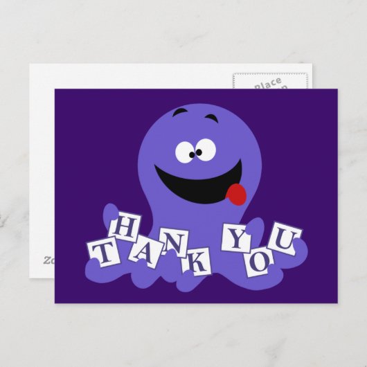 Octopus dank je briefkaart (Voorkant / Achterkant)