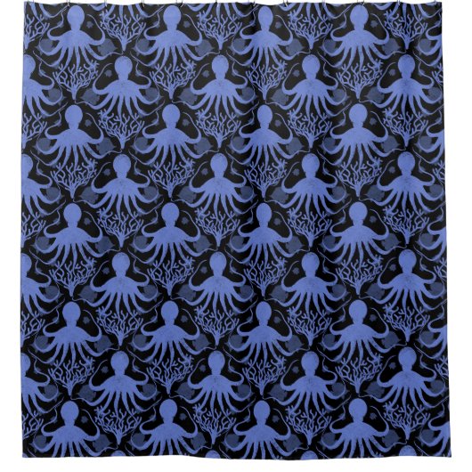 Octopus (dark background) douchegordijn (Voorkant)