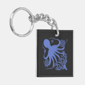 Octopus (dark background) sleutelhanger (Voorkant Links)