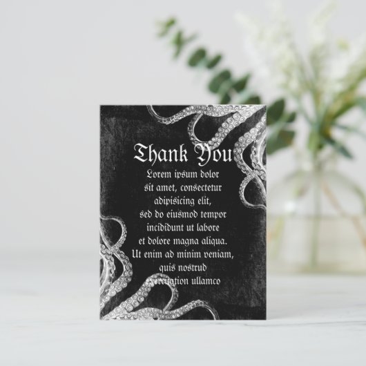 Octopus Dark Bedankkaart (Staand voorkant)