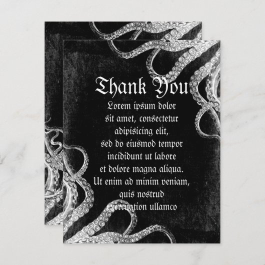  Octopus Dark Bedankkaart (Voorkant / Achterkant)