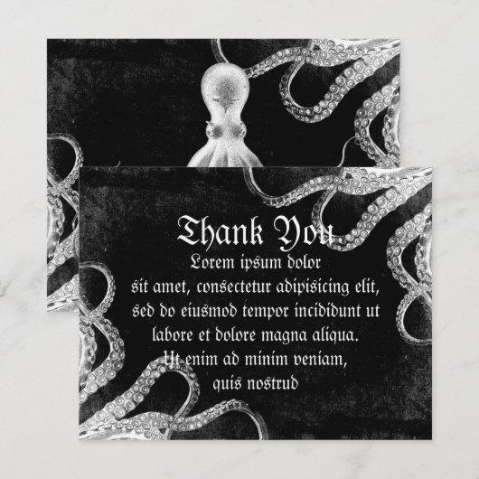 Octopus Dark Bedankkaart (Voorkant / Achterkant)