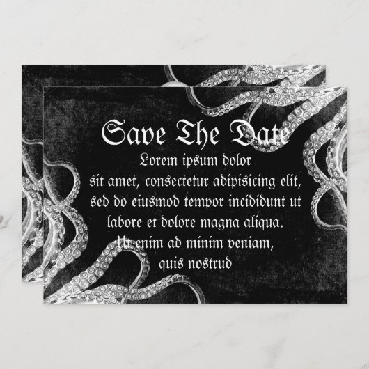  Octopus Dark Save The Date (Voorkant / Achterkant)