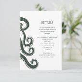 Octopus Deep Zee Modern Wedding Details Informatiekaartje (Staand voorkant)