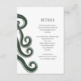 Octopus Deep Zee Modern Wedding Details Informatiekaartje