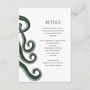 Octopus Deep Zee Modern Wedding Details Informatiekaartje