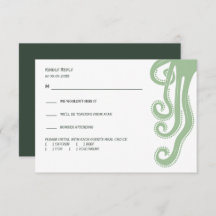 Octopus Deep Zee Modern Wedding Response, Groen
