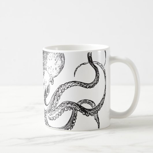 Octopus Design - Klassieke witte Mok van 11 oz (Rechts)