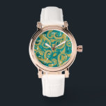 Octopus Design Modern horloge<br><div class="desc">Octopus Tentacles Art Watch - Schilderen - Kies / Voeg uw unieke tekst / naam / kleur / lettertype / grootte / elementen - Maak uw speciale horloges cadeau - Formaat wijzigen en verplaatsen of verwijderen en toevoegen van elementen / tekst met aanpassingstool! Schilderen en ontwerpen door MIGNED. Zie mijn...</div>