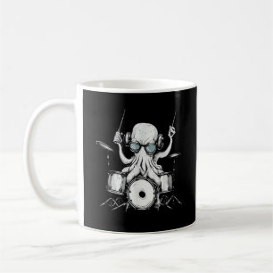 Octopus die drum speelt drumspeler drummer band koffiemok