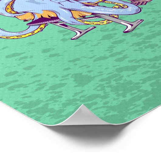 Octopus die piano speelt poster (Hoek)