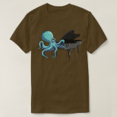 Octopus die Piano Squid afspeelt T-shirt (Design voorkant)