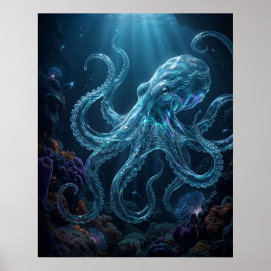 Octopus Diepten Van De Oceaan Poster (Voorkant)