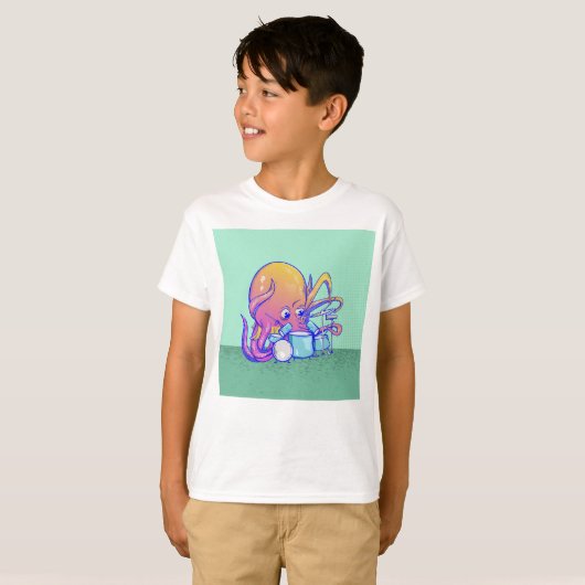 Octopus Dier drummen T-shirt (Voorkant volledig)