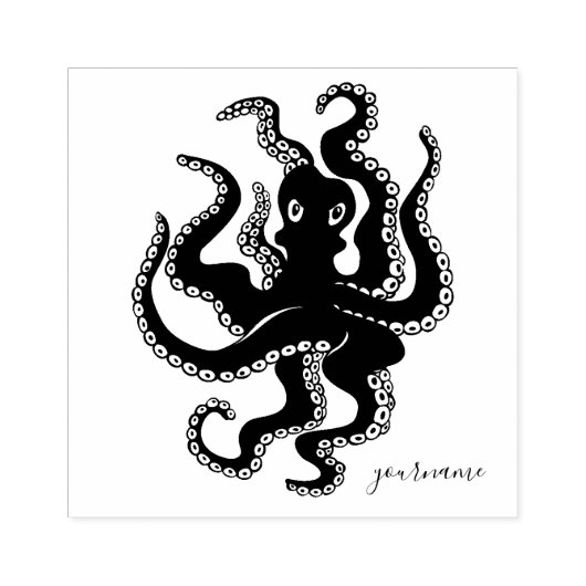 Octopus Dier Vis Zeedier Rubberstempel (Afrduk)