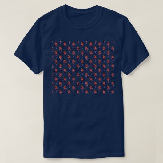 Octopus DJ patroon T-shirt (Design voorkant)
