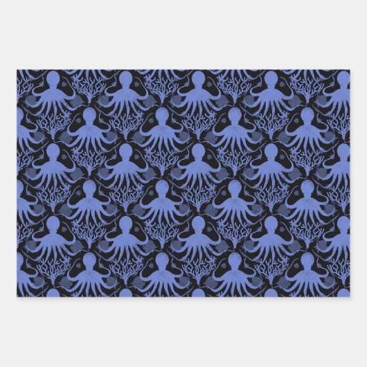 Octopus (donkere en lichte achtergronden) inpakpapier vel (Voorkant 3)