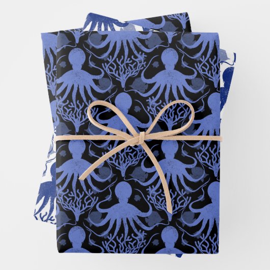 Octopus (donkere en lichte achtergronden) inpakpapier vel (In situ)